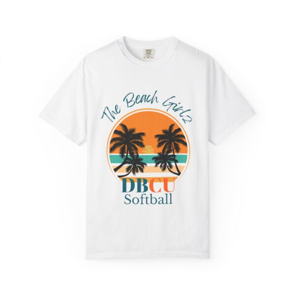 Beach Girlz Softball T-Shirt — Retro Palm Sunset Graphic Tee-100% Cotton