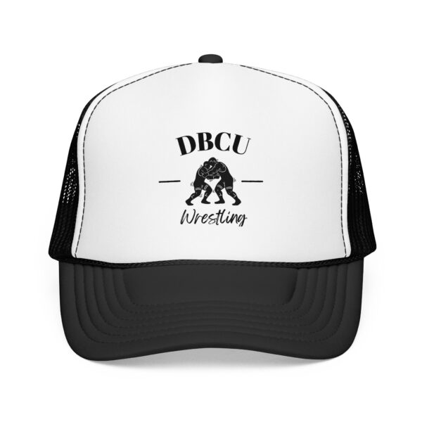 DBCU Wrestling Trucker Hat — Black Foam Mesh Cap for Wrestling Fans & Athletes