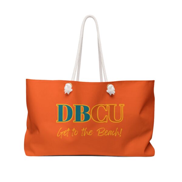 DBCU "Get to the Beach!" Weekender Bag — Large Orange Beach Tote