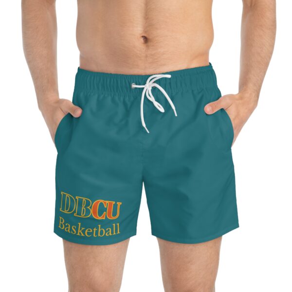 DBCU Basketball Swim Trunks — Teal Athletic Board Shorts