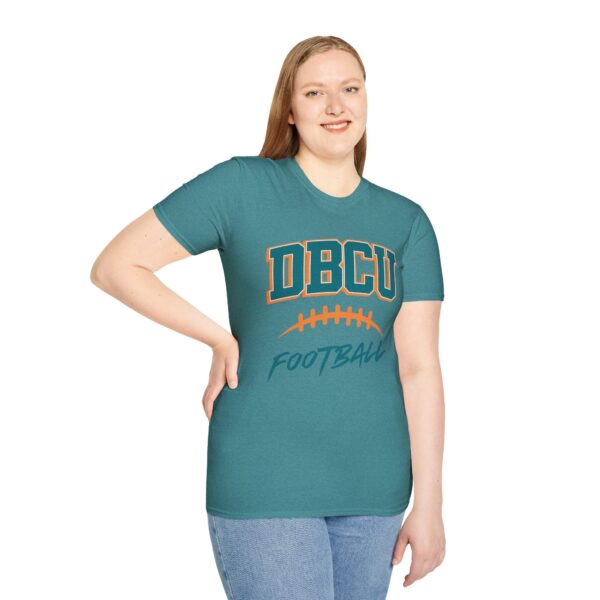 DBCU Football T-Shirt — Collegiate Football Tee with Ball Graphic 100% Cotton (Multiple Colors Available)