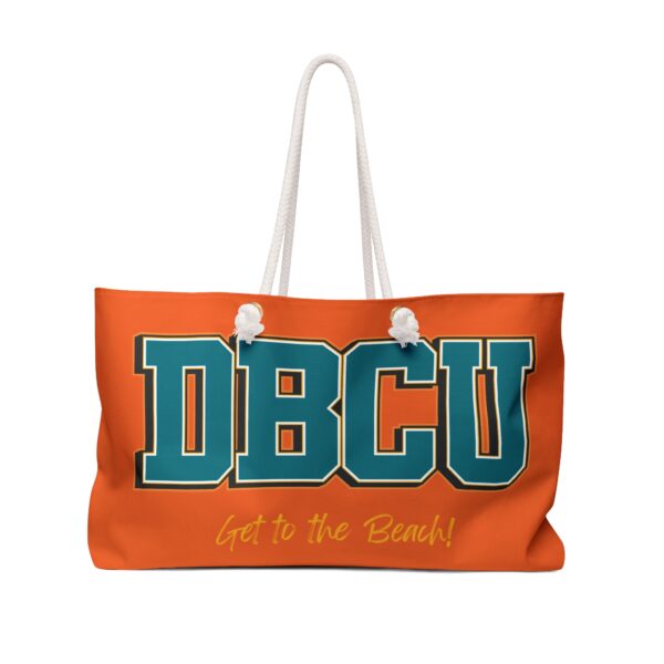 DBCU "Get to the Beach!" Weekender Bag — Large Orange Beach Tote