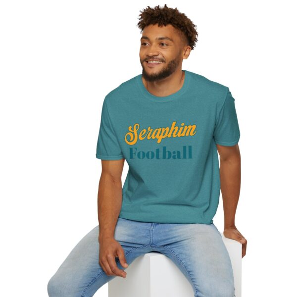 Seraphim Football T-Shirt — Retro Script Sports Tee for Fans & Players